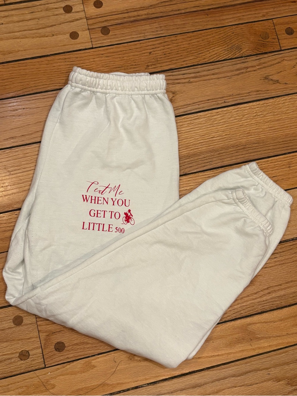 IU Hoosiers White 'Text Me When You Get To Little 500' sweatpants joggers size M